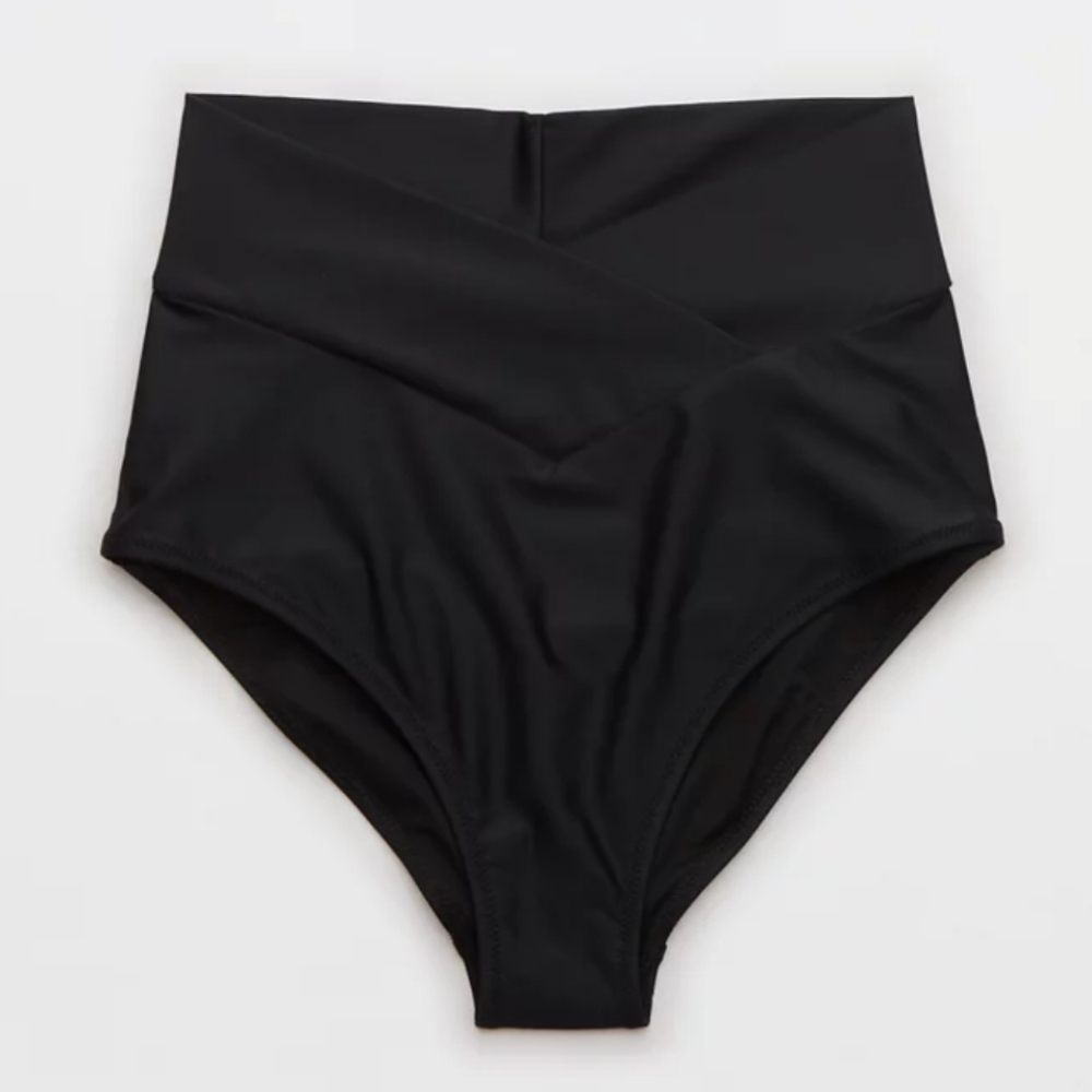 aerie High-Waist Black Bikini Bottoms
